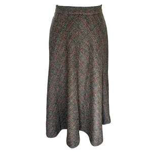 Vintage 70's Gokey Plaid Wool Full Maxi Rockabilly Circle Skirt Western Preppy
